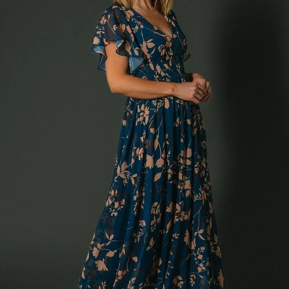 Baltic Born Lynlee Metallic Maxi Dress | Topaz Size LL - Picture 2 of 5